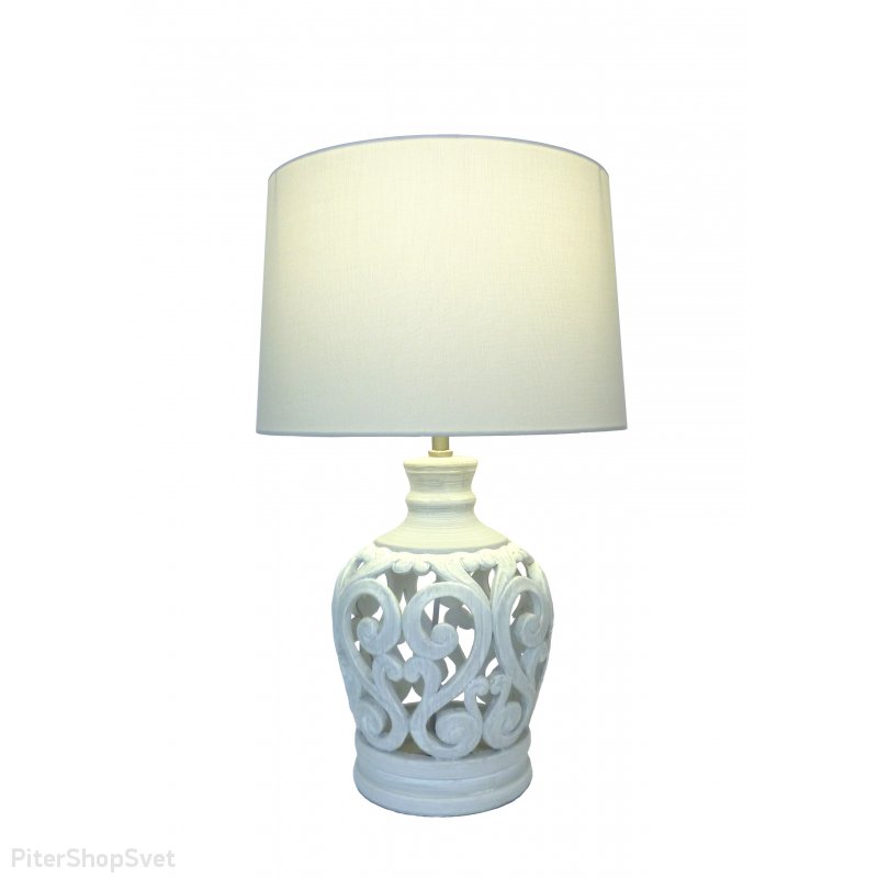 Керамическая настольная лампа белого цвета «Tabella» SL999.554.01