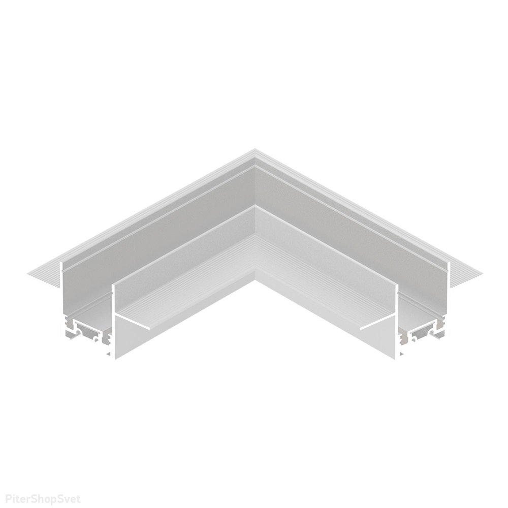 Белый угол-соединитель "потолок-потолок" для встраиваемого плоского магнитного шинопровода «SKYFLAT» ST069.509.10