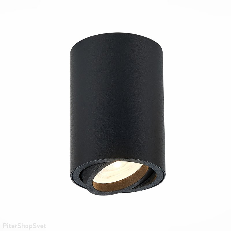 Чёрный накладной поворотный светильник цилиндр «Torus» ST108.407.01