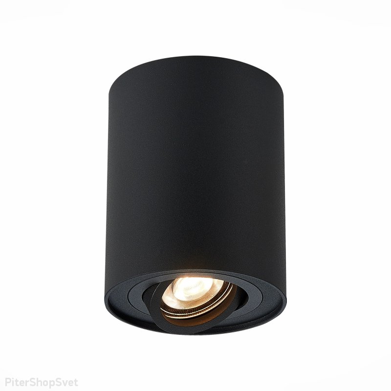 Чёрный накладной поворотный светильник цилиндр «Torus» ST108.417.01