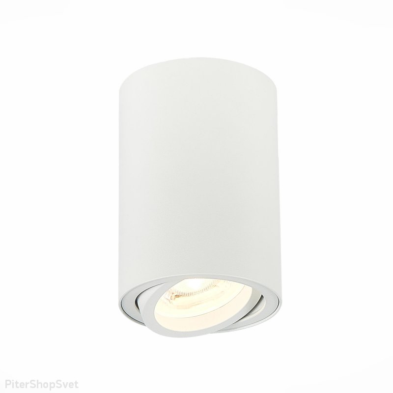 Белый накладной поворотный светильник цилиндр «Torus» ST108.507.01