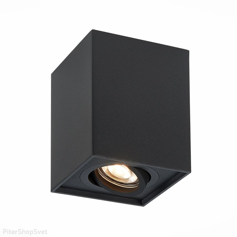 Чёрный накладной поворотный светильник прямоугольник «Quadrus» ST109.407.01