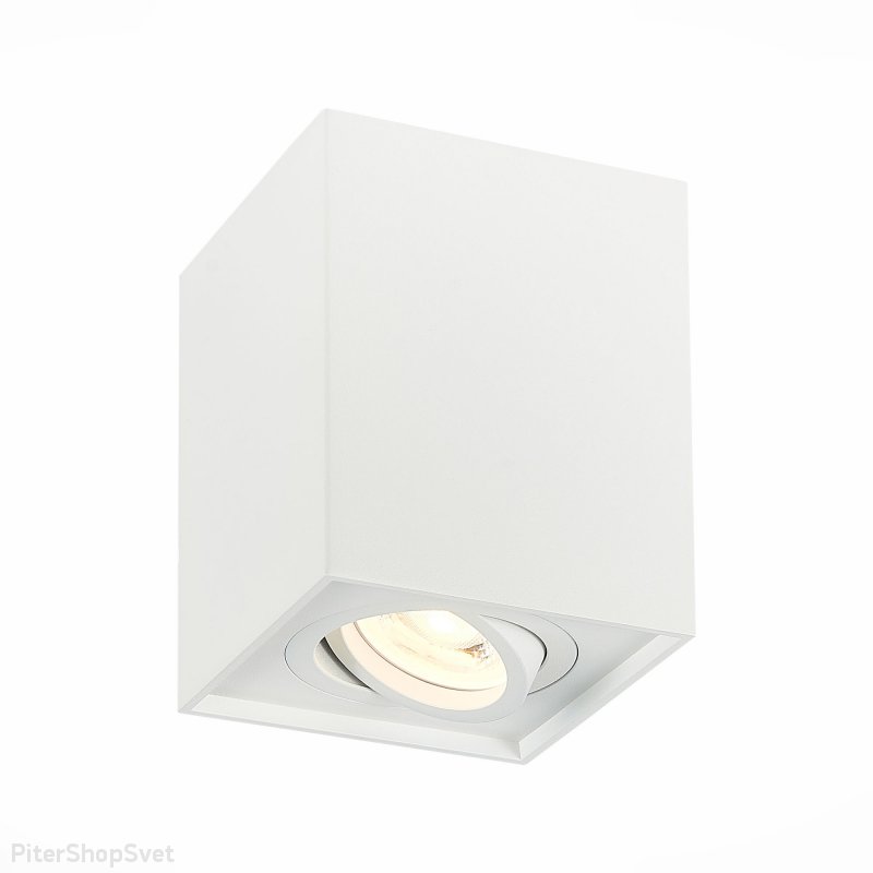 Белый накладной поворотный светильник прямоугольник «Quadrus» ST109.507.01