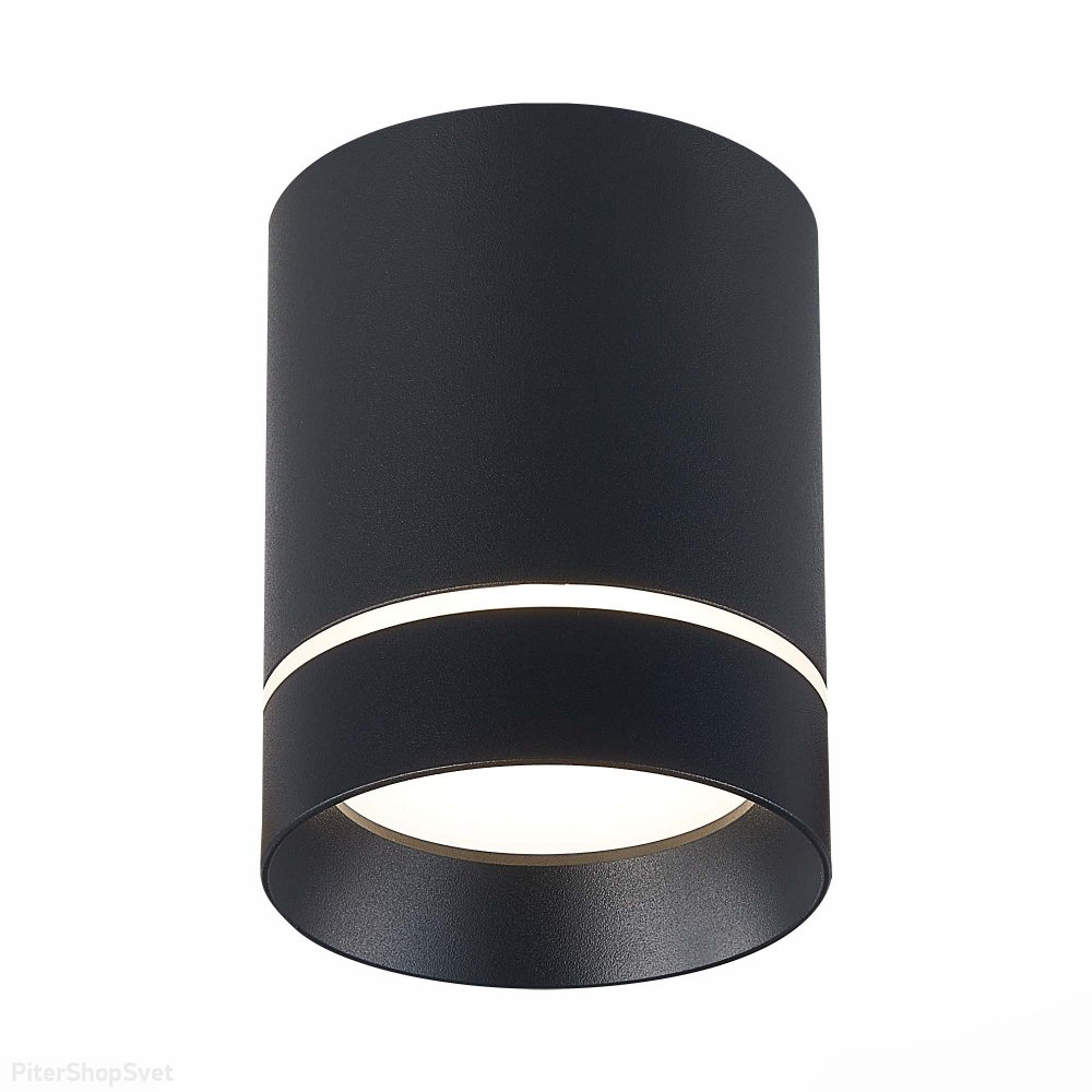 Чёрный накладной потолочный светильник цилиндр 12Вт 4000К «ST115» .442.12