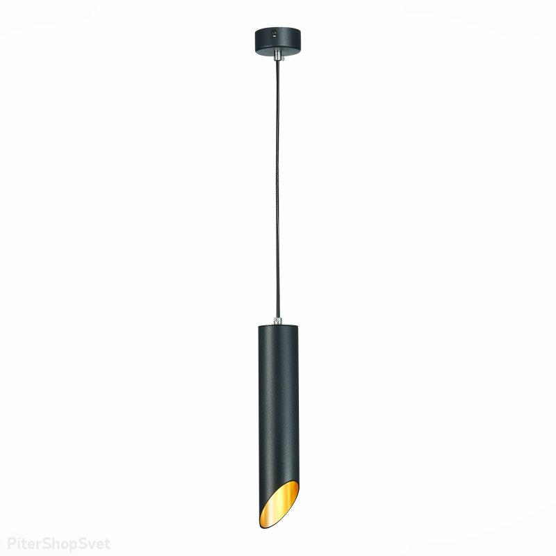 Чёрный подвесной светильник срезанный цилиндр ST152.403.01