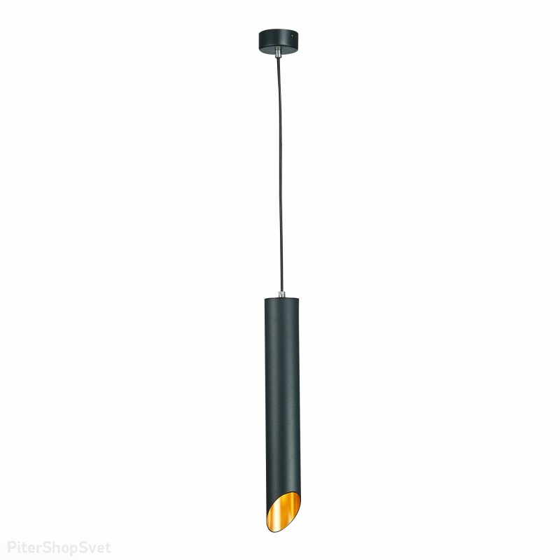 Чёрный подвесной светильник срезанный цилиндр ST152.413.01