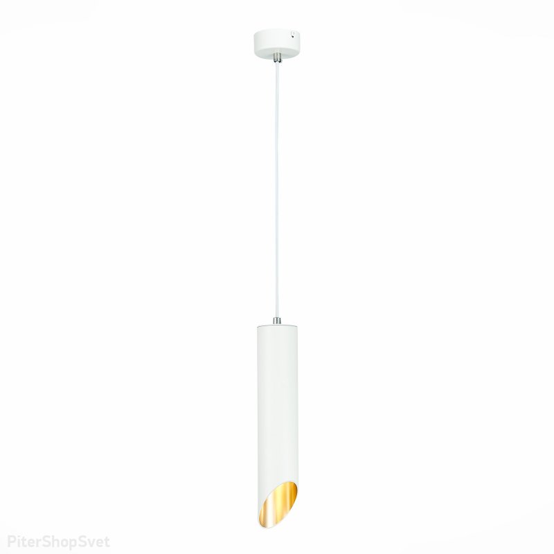 Белый подвесной светильник срезанный цилиндр 30см ST152.503.01