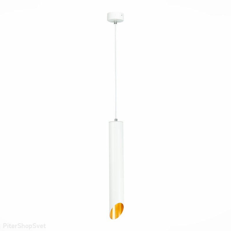 Белый подвесной светильник срезанный цилиндр 40см «ST152» .513.01