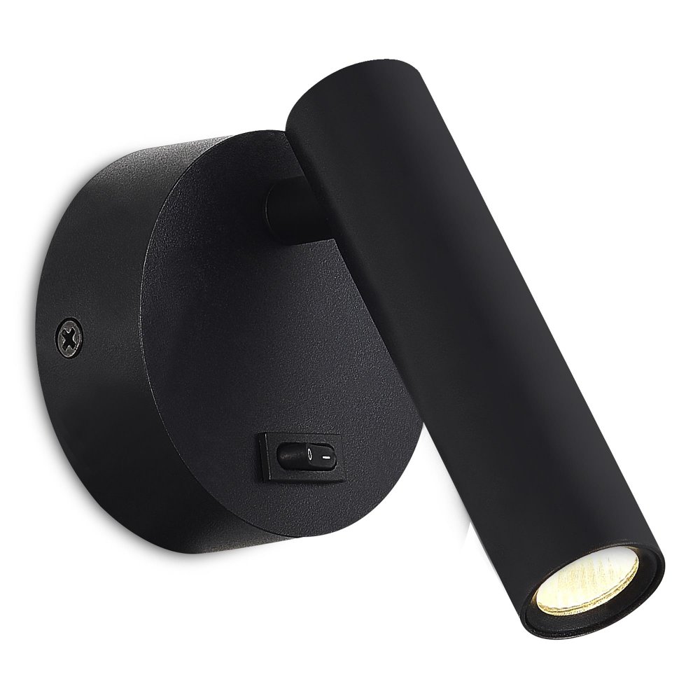 Чёрный поворотный настенный светильник для чтения 5Вт 3000К ST161.401.05
