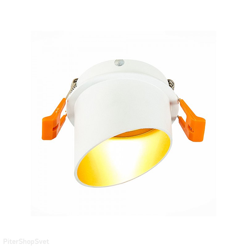 Бело-золотистый встраиваемый светильник ST214.508.01