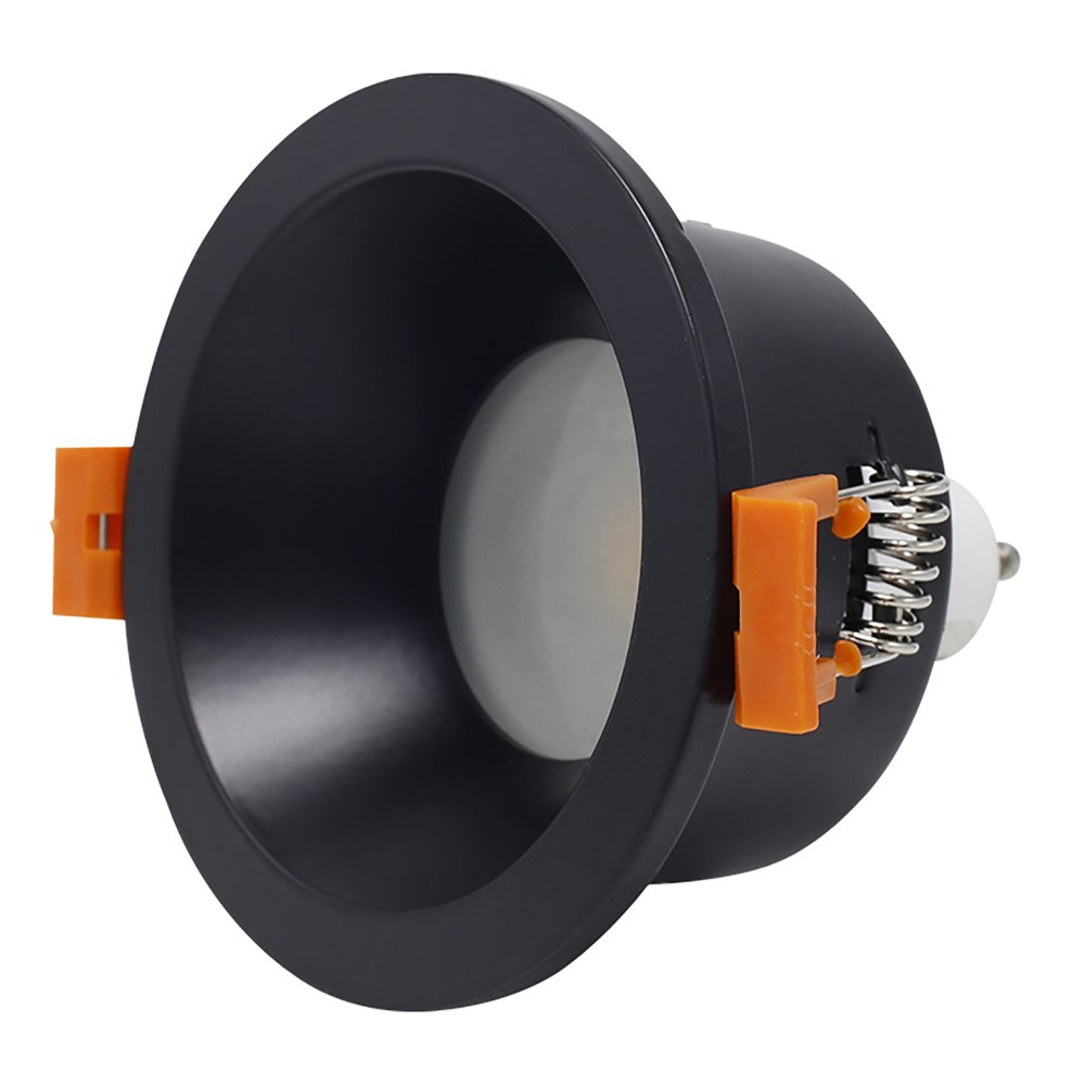 Чёрный круглый встраиваемый светильник с влагозащитой IP65 ST256.408.01