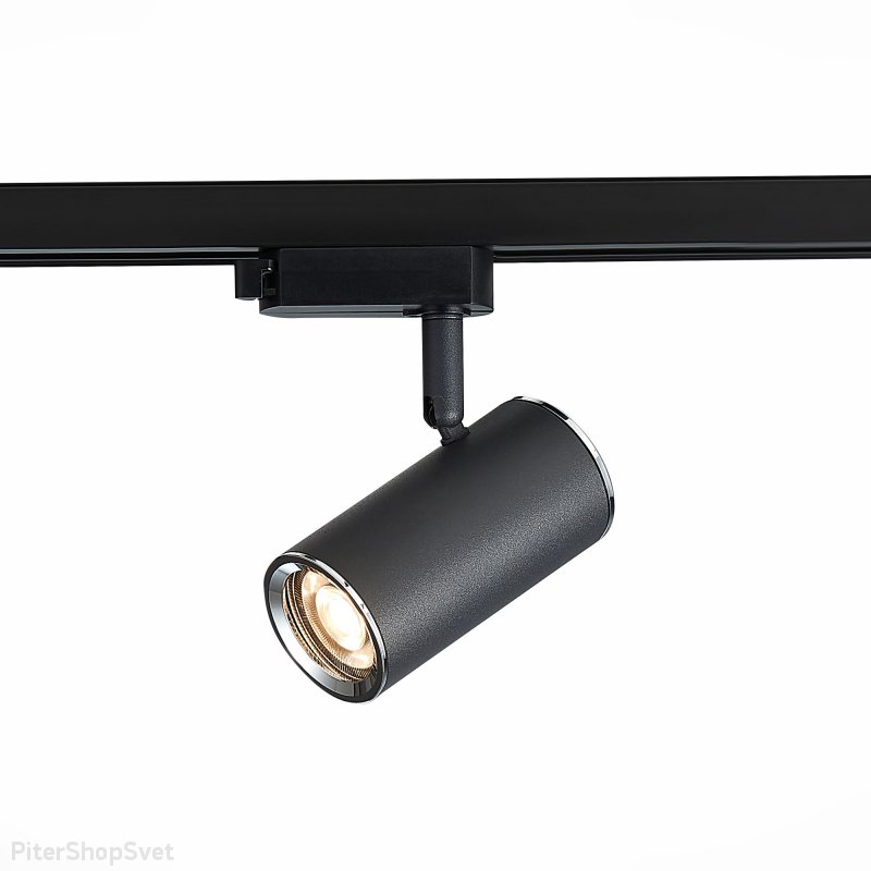 Однофазный трековый светильник чёрный/хром ST301.406.01