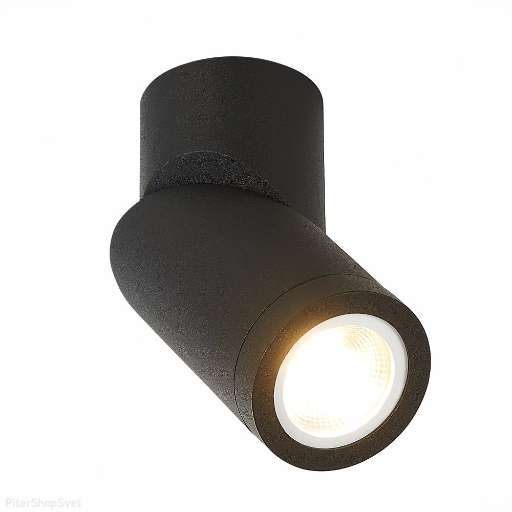 Чёрный накладной поворотный светильник ST650.402.01