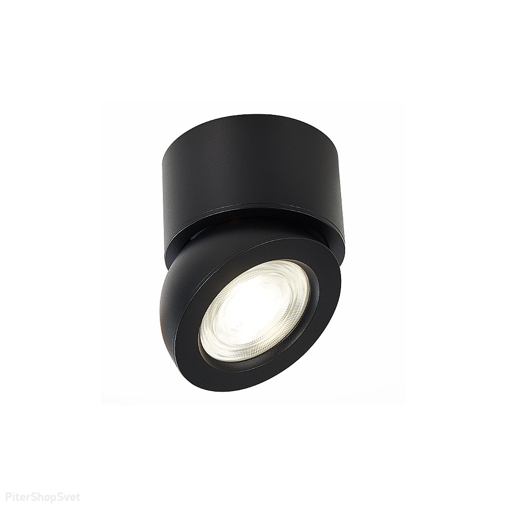 Чёрный накладной поворотный светильник ST654.432.10