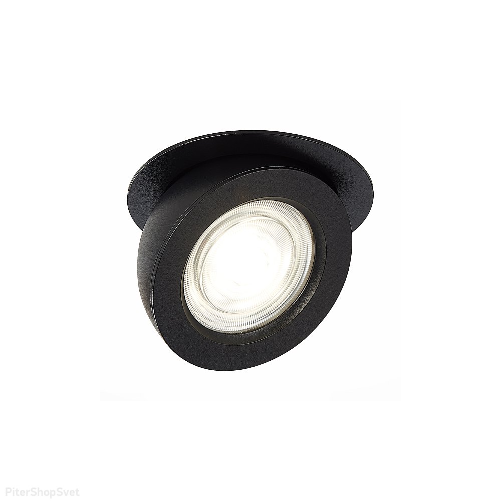Чёрный встраиваемый поворотный светильник ST654.438.10