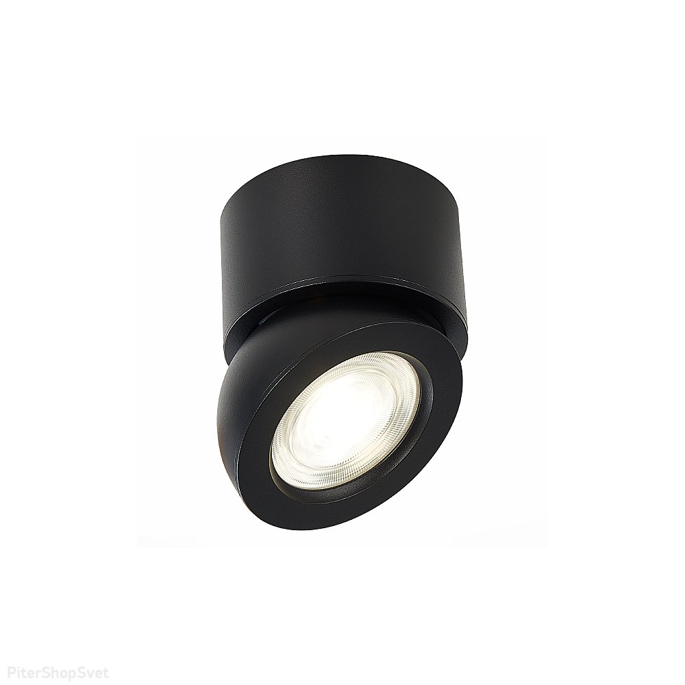 Чёрный накладной поворотный светильник ST654.442.10