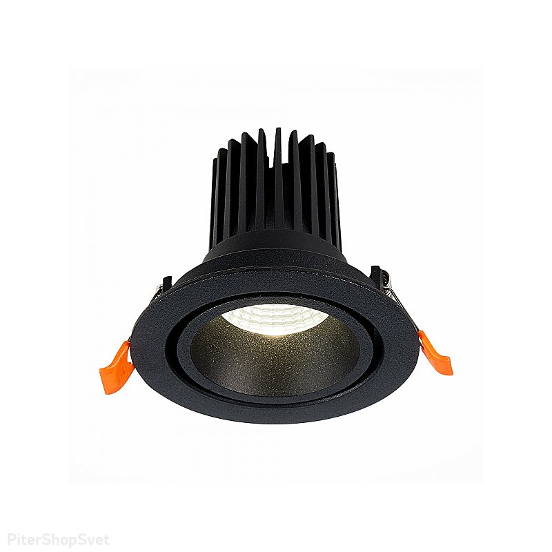 Чёрный встраиваемый поворотный светильник 10Вт 3000К ST705.438.10