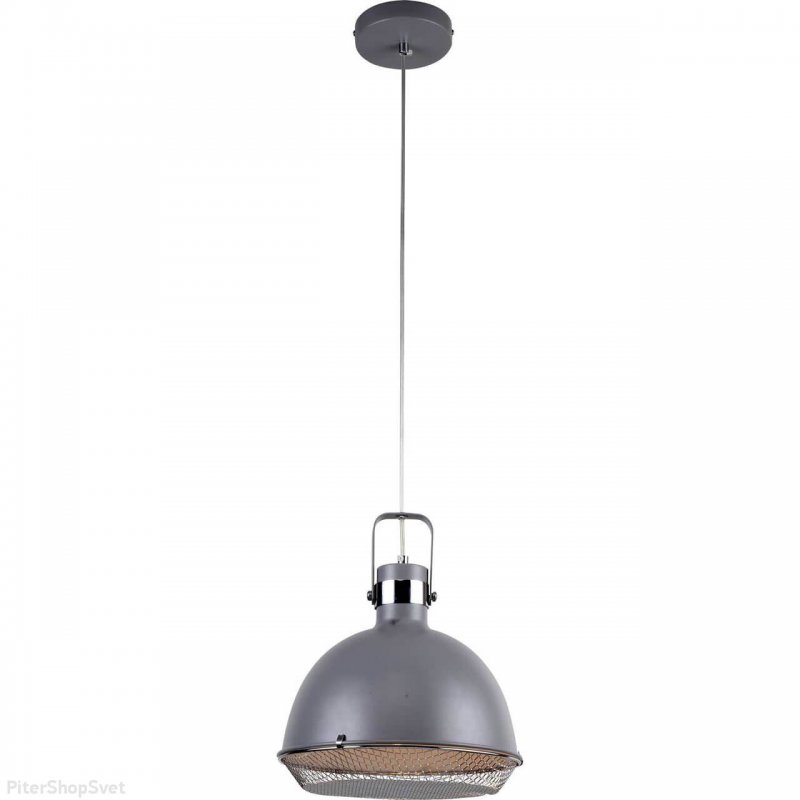 Серый подвесной светильник с защитной сеткой «Oregon» 2025/06/01P