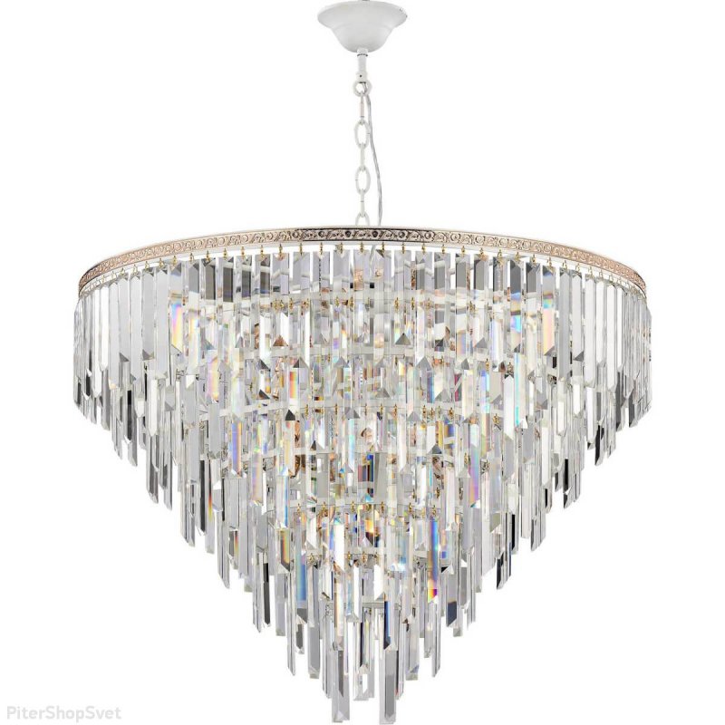 Подвесная люстра с длинными хрустальными подвесками «Kristalina» 2110/03/18P