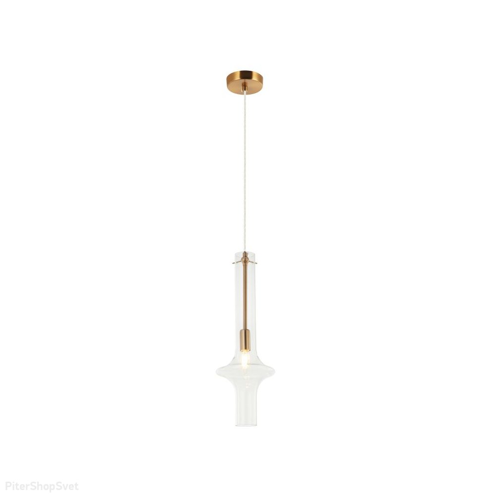 Подвесной светильник бронзового цвета с прозрачным плафоном «Glaso» 2151/12/01P