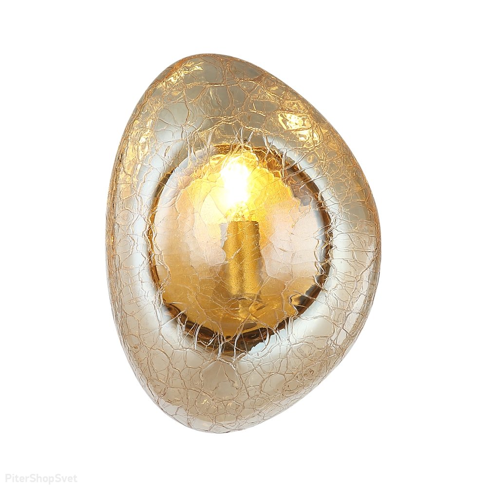Настенный светильник с декоративными трещинами на плафоне, бронзовый/шампань «Cosmik» 2164/03/01W