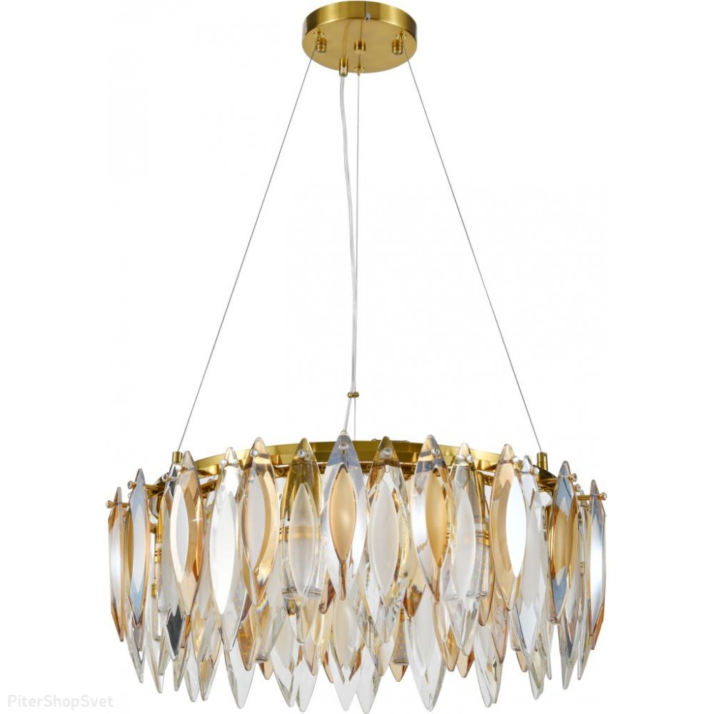 Подвесная люстра кольцо с хрустальными подвесками «New Ton» 2186/05/08P