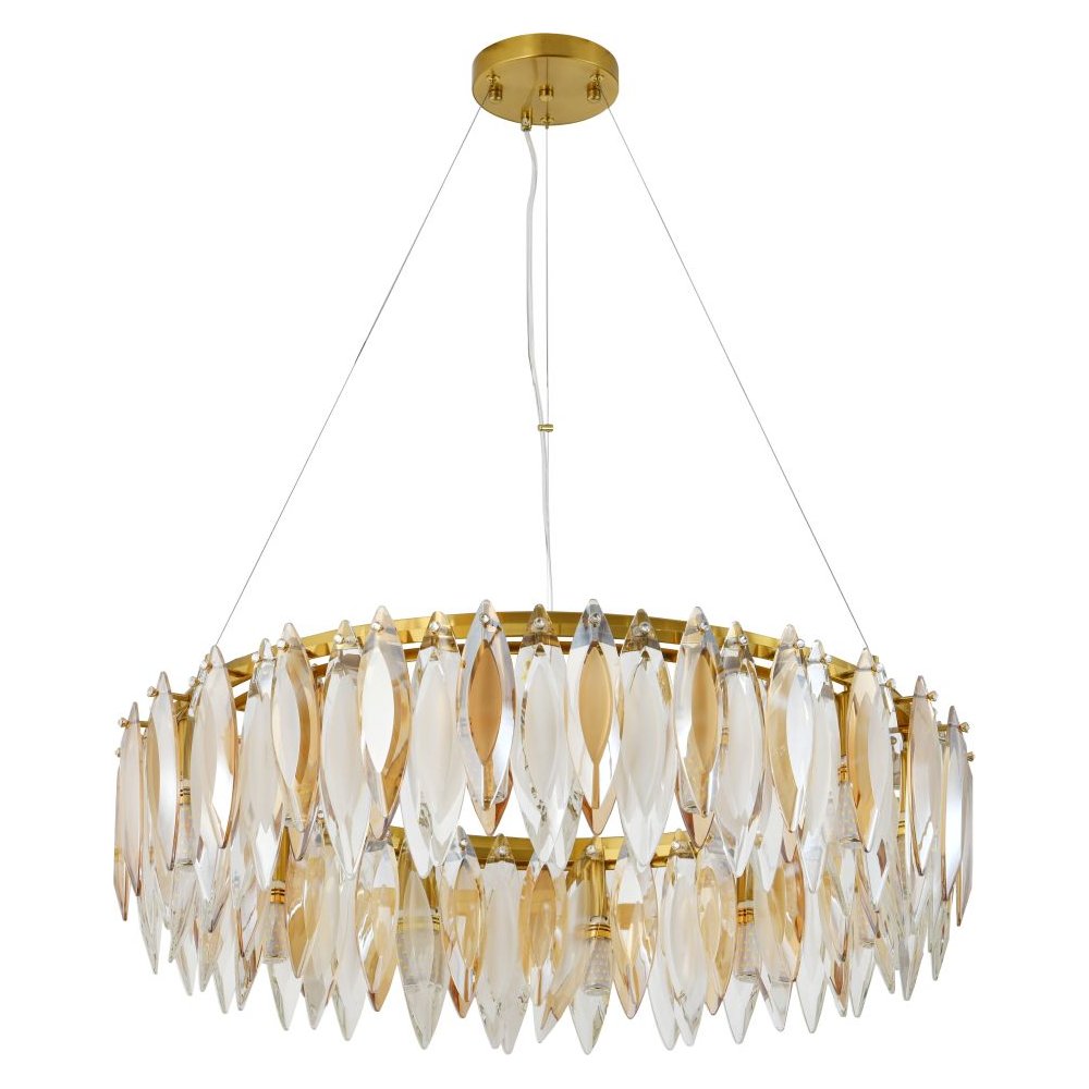 Подвесная люстра кольцо с хрустальными подвесками «New Ton» 2186/05/12P