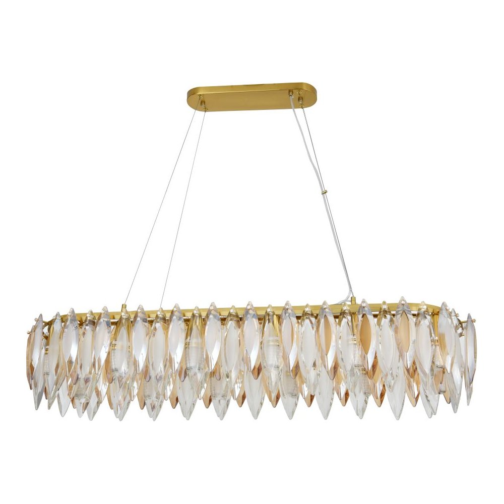 Длинная подвесная люстра с хрустальными подвесками «New Ton» 2186/05/12PL