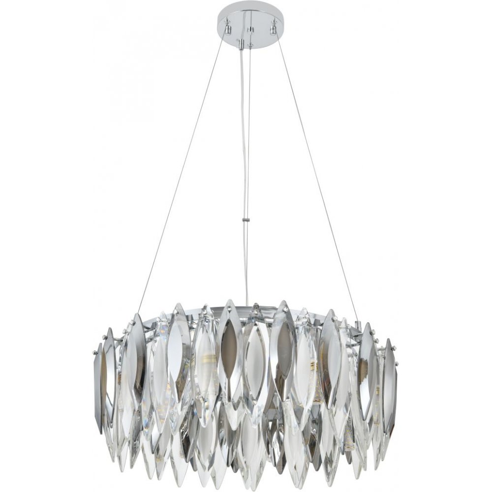 Подвесная люстра кольцо с хрустальными подвесками «New Ton» 2186/09/08P