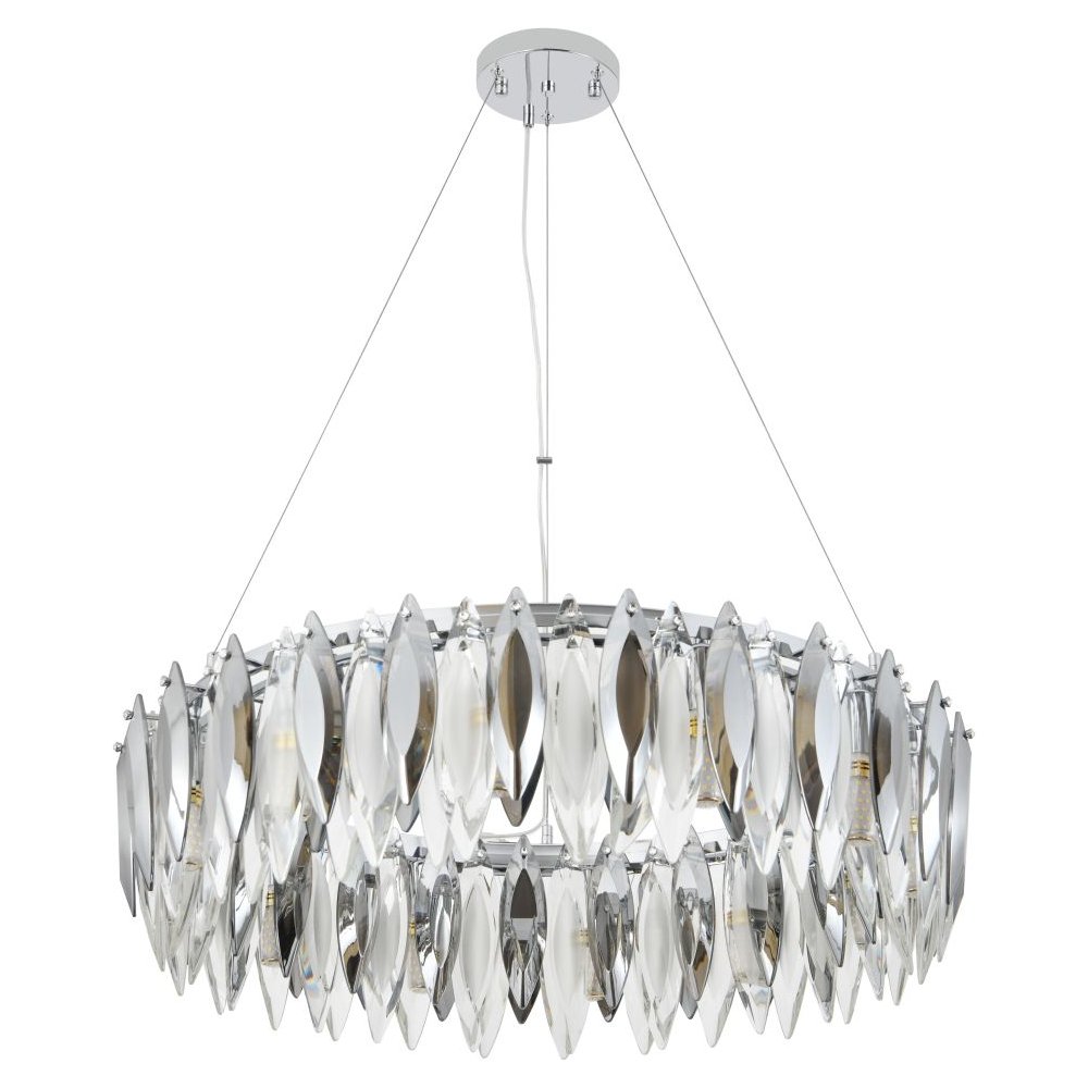 Подвесная люстра кольцо с хрустальными подвесками «New Ton» 2186/09/12P