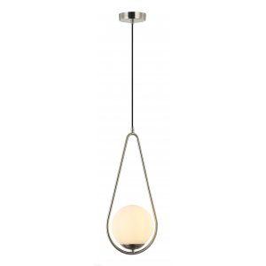 Подвесной светильник шар в петле «Globo» никель/белый
