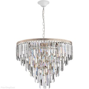 Подвесная люстра с длинными хрустальными подвесками «Kristalina»