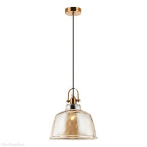 Подвесной светильник с плафоном янтарного цвета «Bell»