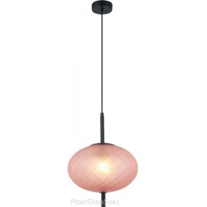 Подвесной светильник сплюснутый розовый шар «Sphere»