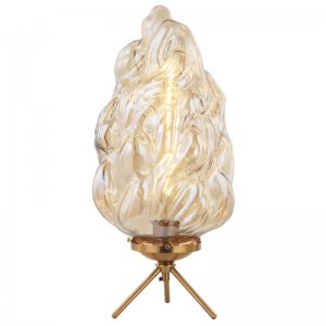 Настольная лампа с плафоном шампань на треноге «Cream»