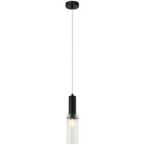 Подвесной светильник цилиндр, чёрный/прозрачный «Wunder»