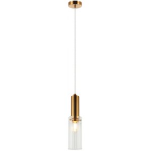Подвесной светильник с плафоном цилиндр, бронзовый/прозрачный «Wunder»