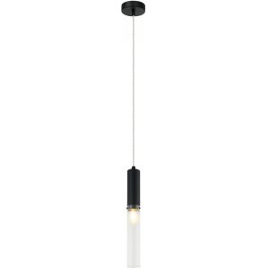 Подвесной светильник с плафоном цилиндр, чёрный/прозрачный «Wunder»
