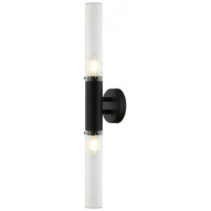 Настенный светильник с плафонами цилиндр, чёрный/прозрачный «Satori»