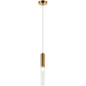 Подвесной светильник с плафоном цилиндр, бронзовый/прозрачный «Satori»