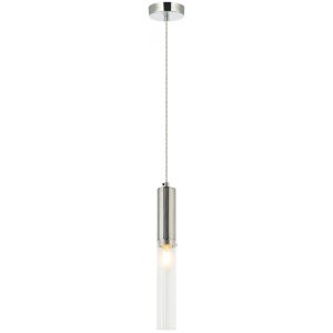 Подвесной светильник с плафоном цилиндр, никель/прозрачный «Satori»