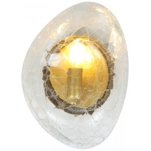 Настенный светильник с декоративными трещинами на плафоне, бронзовый/прозрачный «Cosmik»