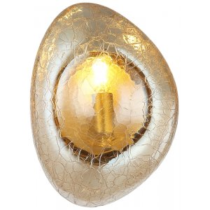 Настенный светильник с декоративными трещинами на плафоне, бронзовый/шампань «Cosmik»