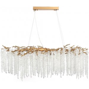 Длинная подвесная люстра ветви с хрустальными подвесками «Eiva»