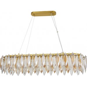 Длинная подвесная люстра с хрустальными подвесками «New Ton»