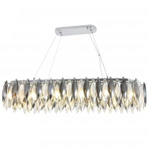 Длинная подвесная люстра с хрусталём «New Ton»