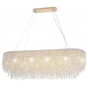 Длинная подвесная люстра с хрустальными подвесками «Rain of Crystal»