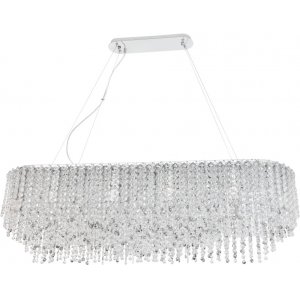 Длинная подвесная люстра с хрустальными подвесками «Rain of Crystal»
