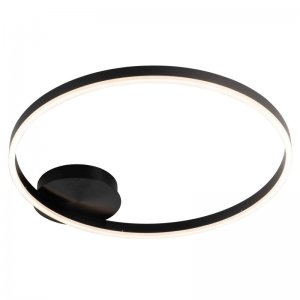 Чёрная люстра кольцо Ø60см с пультом «Planetary»