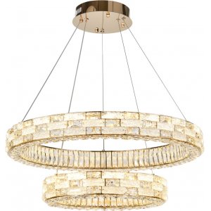 Хрустальная подвесная люстра 2 кольца 120Вт 2800-6500К с пультом «Gabbana»